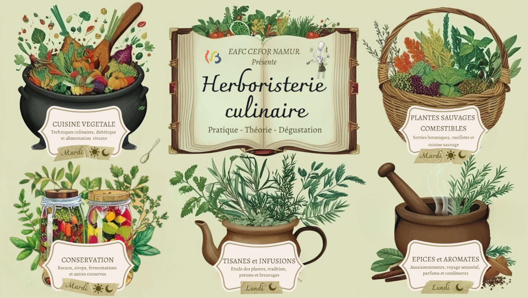 Organigramme : Herboristerie Culinaire - 1 an - 1x/semaine