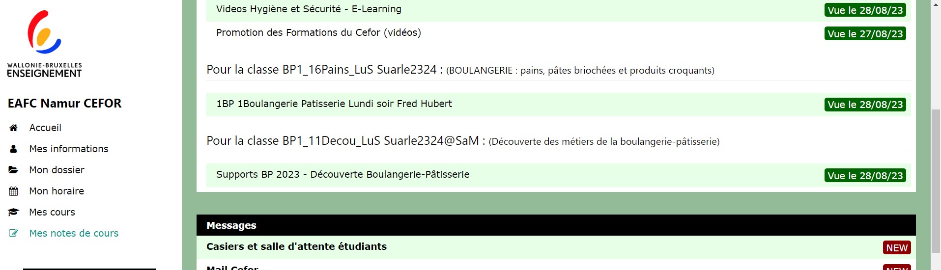 Espace Etudiant Note de cours